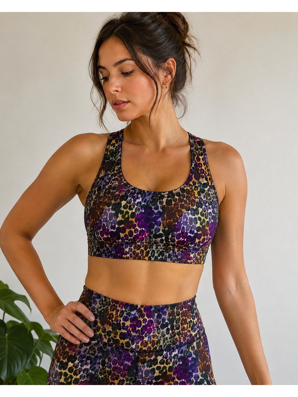 Adam Selman Sport Women XL Animal Print Sports Bra Multicolor Workout Activewear